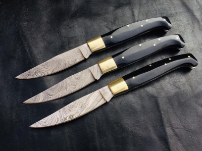 5" Pattada Damascus Steel Folding Knife