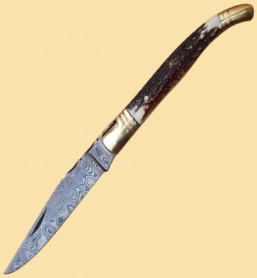 Damascus Laguiole Pocket Knife
